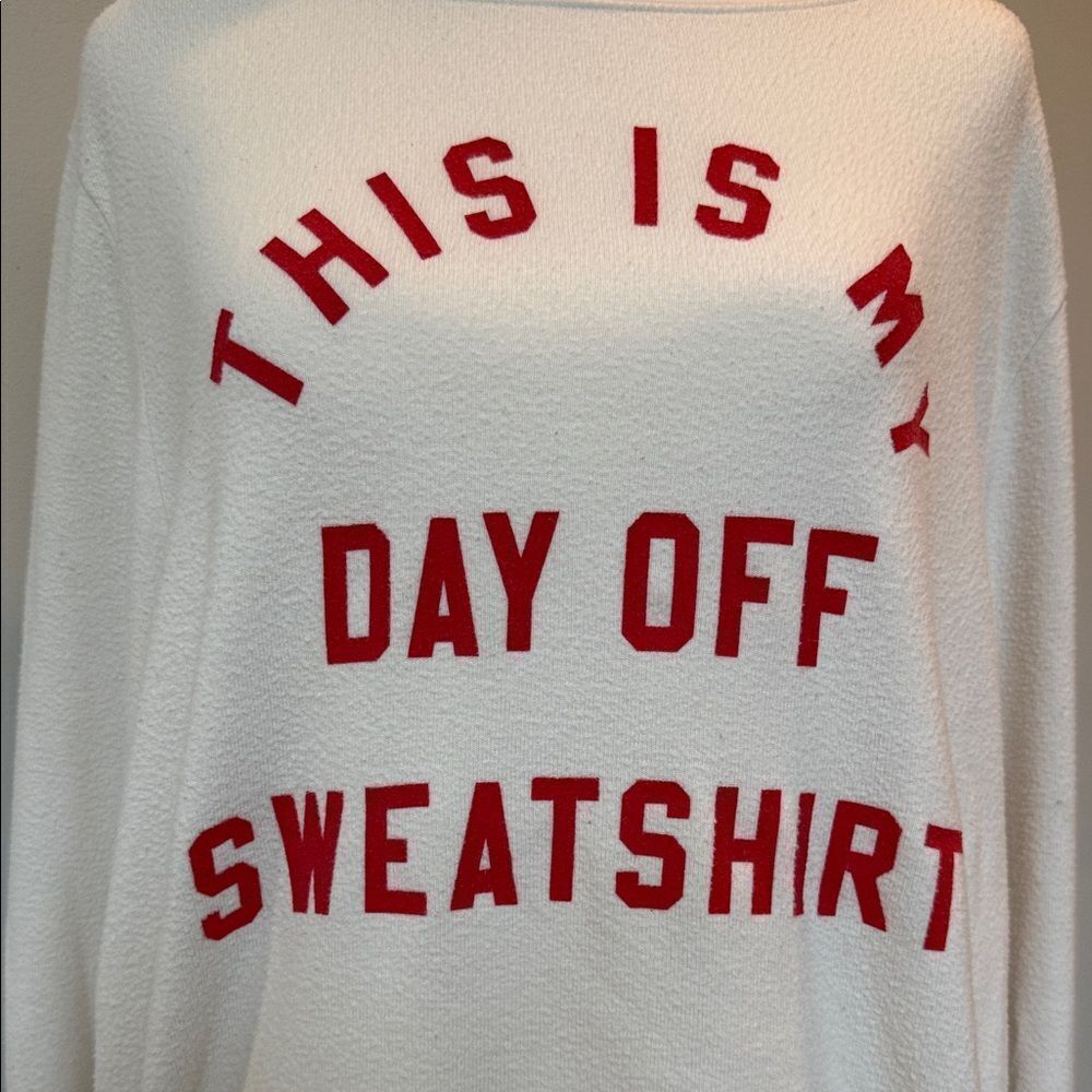 Wildfox Cream and Red Day Off Sweater - Picture 4 of 7